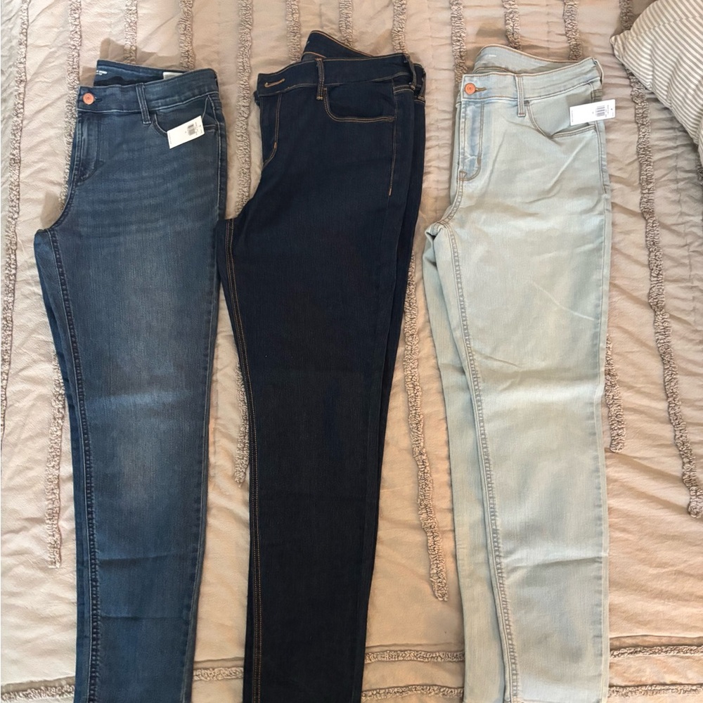 Women's Old Navy Size 12 Skinny Blue Jeans 3 Pair Bundle NWT